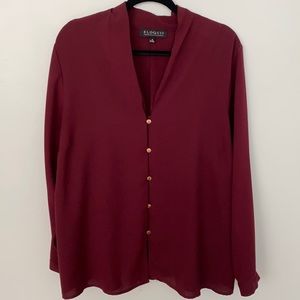 Eloquii Blouse with Gold Button Detail